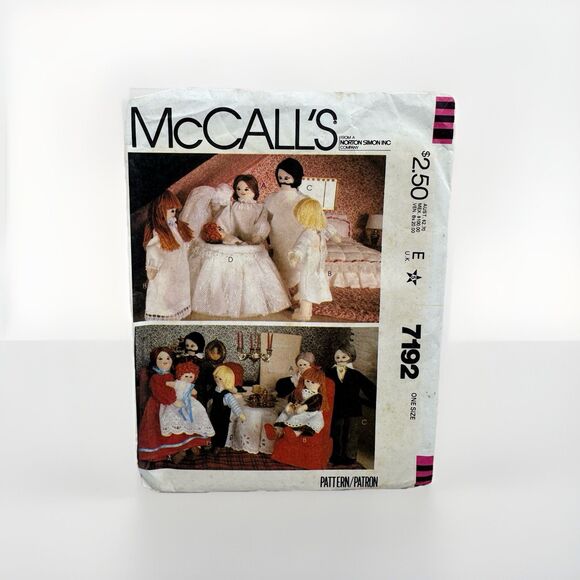 McCalls 7192 Dolls 6" Miniature Doll House Family Craft Sewing Pattern Clothes - Picture 1 of 4